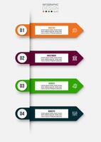 concepto de negocio de plantilla infográfica con flujo de trabajo. vector