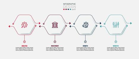 Timeline chart business infographic template. vector