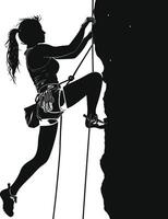 ai generado silueta pared alpinismo mujer deporte negro color solamente vector