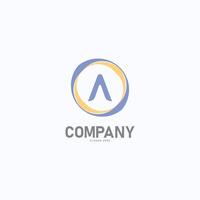 Letter a logo. Initial flat letter logo design template vector