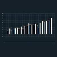 infographic chart bar template, Flat design interface illustration info chart vector