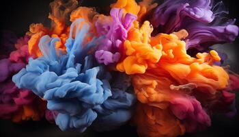 AI generated Vibrant colors mix, flowing water creates a smooth pattern wave generated by AI photo