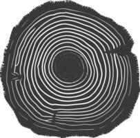 ai generado silueta árbol anillos madera negro color solamente vector