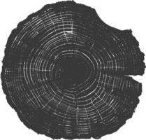 AI generated Silhouette Tree rings wood black color only vector