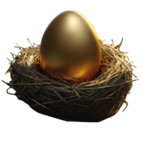 AI generated Golden eggs illustration png