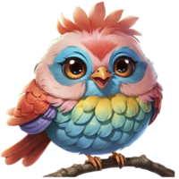 AI generated Funny bird illustration png