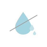 No water icon, editable stroke vector, isolated white background. vector