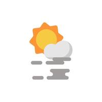 icon Clouds And Fog, Foggy, Weather, Cloudy, Sun. editable isolated white background. vector