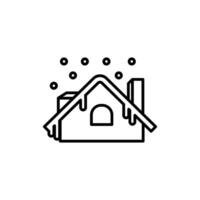 snowfall house vector icon, editable isolated white background.