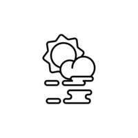 icon Clouds And Fog, Foggy, Weather, Cloudy, Sun. editable isolated white background. vector