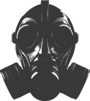 AI generated Silhouette gas mask black color only vector