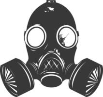 AI generated Silhouette gas mask black color only vector