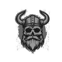 viking head skull with white background vector