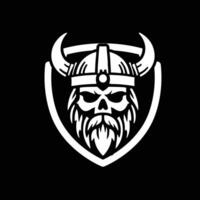 viking head with shield vector