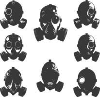 AI generated Silhouette gas mask black color only vector