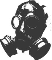 AI generated Silhouette gas mask black color only vector