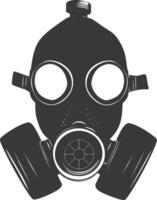 AI generated Silhouette gas mask black color only vector