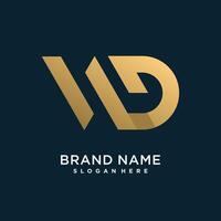 Combine letter W logo design element vector icon with creative and modern concept