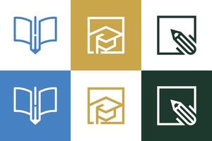 Smart study design element vector icon collection with creative idea