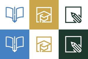 Smart study design element vector icon collection with creative idea