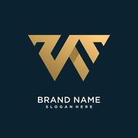 Combine letter W logo design element vector icon with creative and modern concept