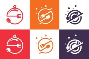 Planet food design element vector icon collection with creative idea