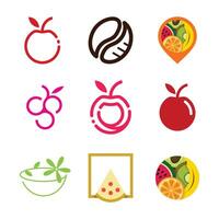 Food and fruit design element vector icon collection with creative idea