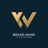 Combine letter W logo design element vector icon with creative and modern concept