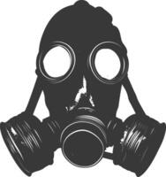 AI generated Silhouette gas mask black color only vector