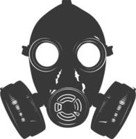 AI generated Silhouette gas mask black color only vector