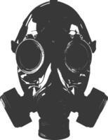 AI generated Silhouette gas mask black color only vector