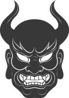 AI generated Silhouette Japanese Traditional Mask Hannya Mask black color only vector