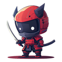 AI generated Adorable Little Samurai Art for Your Tee png