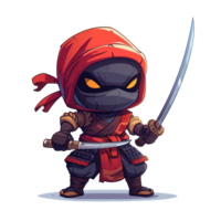 AI generated Adorable Little Samurai Art for Your Tee png