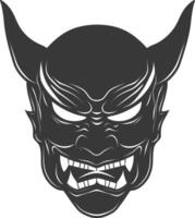 AI generated Silhouette Japanese Traditional Mask Hannya Mask black color only vector