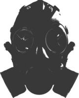 AI generated Silhouette gas mask black color only vector