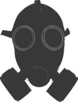 AI generated Silhouette gas mask black color only vector