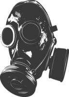 AI generated Silhouette gas mask black color only vector