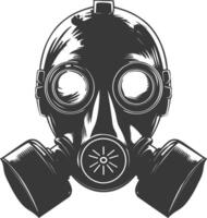 AI generated Silhouette gas mask black color only vector