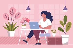 Home Office Harmony, A Modern Workspace Illustration vector