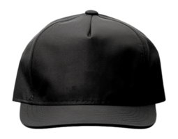 AI generated plain black hat mockup template with front view, generative ai png