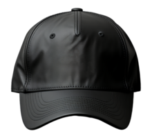 AI generated plain black hat mockup template with front view, generative ai png