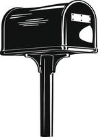 AI generated Silhouette mailbox black color only full vector