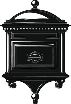 AI generated Silhouette mailbox black color only full