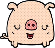 cochon de dessin animé de style bande dessinée png