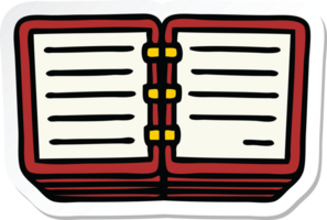 sticker of a cute cartoon stack of  diaries png