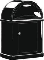 AI generated Silhouette mailbox black color only full vector