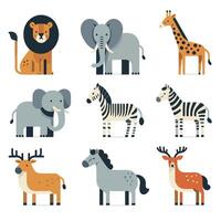 vector ilustración conjunto de animales en plano estilo. salvaje animales caracteres