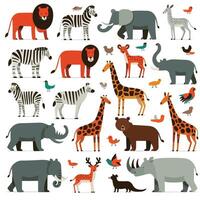 vector ilustración conjunto de animales en plano estilo. salvaje animales caracteres