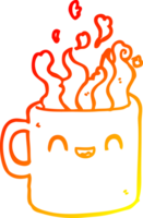 caldo pendenza linea disegno di un' cartone animato caldo tazza di caffè png